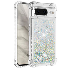 Custodia Silicone Cover Morbida Bling-Bling S01 per Google Pixel 8 5G Bianco