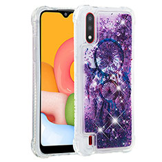 Custodia Silicone Cover Morbida Bling-Bling S01 per Samsung Galaxy A01 SM-A015 Viola