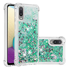 Custodia Silicone Cover Morbida Bling-Bling S01 per Samsung Galaxy A02 Verde