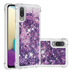Custodia Silicone Cover Morbida Bling-Bling S01 per Samsung Galaxy A02 Viola