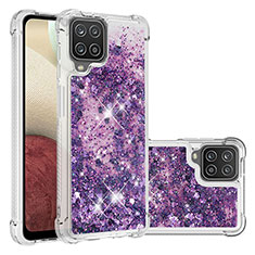 Custodia Silicone Cover Morbida Bling-Bling S01 per Samsung Galaxy A12 5G Viola