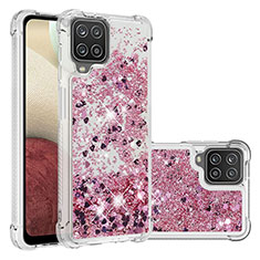 Custodia Silicone Cover Morbida Bling-Bling S01 per Samsung Galaxy A12 Nacho Rosso