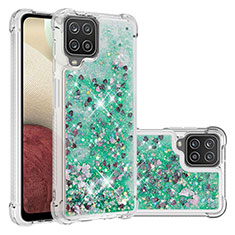 Custodia Silicone Cover Morbida Bling-Bling S01 per Samsung Galaxy A12 Nacho Verde