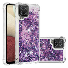 Custodia Silicone Cover Morbida Bling-Bling S01 per Samsung Galaxy A12 Nacho Viola