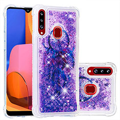 Custodia Silicone Cover Morbida Bling-Bling S01 per Samsung Galaxy A20s Viola