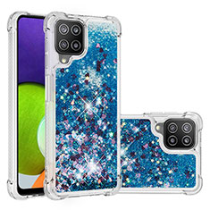 Custodia Silicone Cover Morbida Bling-Bling S01 per Samsung Galaxy A22 4G Blu