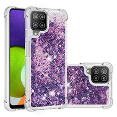 Custodia Silicone Cover Morbida Bling-Bling S01 per Samsung Galaxy A22 4G Viola