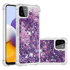 Custodia Silicone Cover Morbida Bling-Bling S01 per Samsung Galaxy A22s 5G Viola