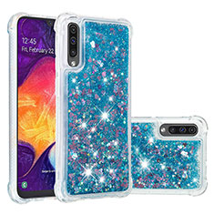 Custodia Silicone Cover Morbida Bling-Bling S01 per Samsung Galaxy A50 Blu