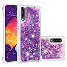 Custodia Silicone Cover Morbida Bling-Bling S01 per Samsung Galaxy A50S Viola