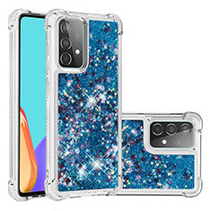 Custodia Silicone Cover Morbida Bling-Bling S01 per Samsung Galaxy A52 4G Blu