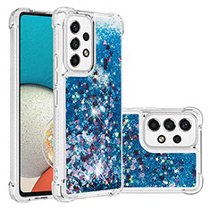 Custodia Silicone Cover Morbida Bling-Bling S01 per Samsung Galaxy A53 5G Blu