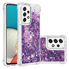 Custodia Silicone Cover Morbida Bling-Bling S01 per Samsung Galaxy A53 5G Viola