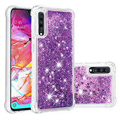 Custodia Silicone Cover Morbida Bling-Bling S01 per Samsung Galaxy A70S Viola