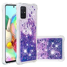 Custodia Silicone Cover Morbida Bling-Bling S01 per Samsung Galaxy A71 4G A715 Viola