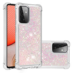 Custodia Silicone Cover Morbida Bling-Bling S01 per Samsung Galaxy A72 4G Rosa