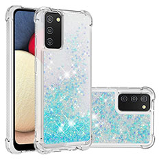 Custodia Silicone Cover Morbida Bling-Bling S01 per Samsung Galaxy F02S SM-E025F Cielo Blu