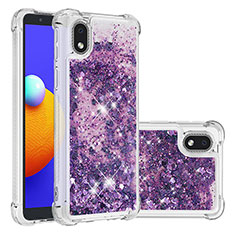 Custodia Silicone Cover Morbida Bling-Bling S01 per Samsung Galaxy M01 Core Viola