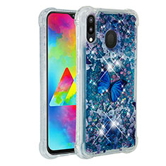 Custodia Silicone Cover Morbida Bling-Bling S01 per Samsung Galaxy M20 Blu