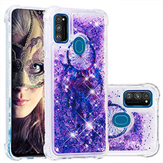 Custodia Silicone Cover Morbida Bling-Bling S01 per Samsung Galaxy M21 Viola