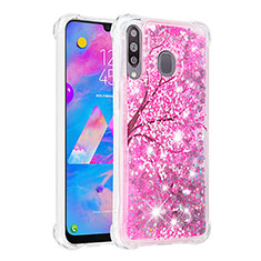 Custodia Silicone Cover Morbida Bling-Bling S01 per Samsung Galaxy M30 Rosa Caldo