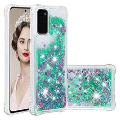 Custodia Silicone Cover Morbida Bling-Bling S01 per Samsung Galaxy S20 5G Verde