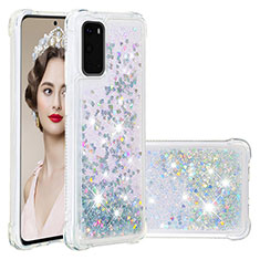 Custodia Silicone Cover Morbida Bling-Bling S01 per Samsung Galaxy S20 Argento