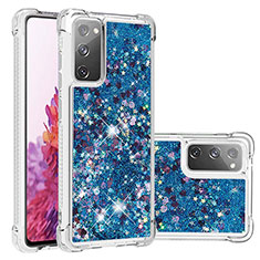 Custodia Silicone Cover Morbida Bling-Bling S01 per Samsung Galaxy S20 FE (2022) 5G Blu
