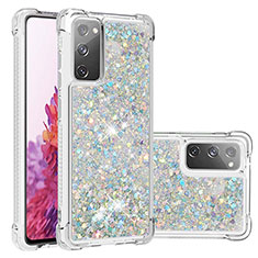 Custodia Silicone Cover Morbida Bling-Bling S01 per Samsung Galaxy S20 Lite 5G Argento