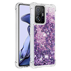 Custodia Silicone Cover Morbida Bling-Bling S01 per Xiaomi Mi 11T Pro 5G Viola