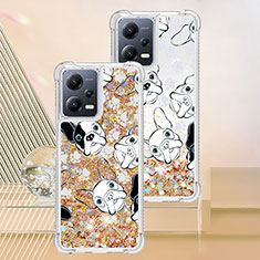 Custodia Silicone Cover Morbida Bling-Bling S01 per Xiaomi Poco X5 5G Oro