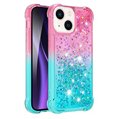 Custodia Silicone Cover Morbida Bling-Bling S02 per Apple iPhone 15 Plus Rosa