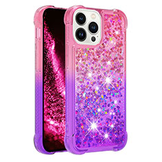 Custodia Silicone Cover Morbida Bling-Bling S02 per Apple iPhone 16 Pro Max Rosa Caldo