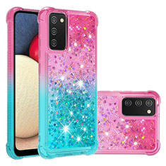 Custodia Silicone Cover Morbida Bling-Bling S02 per Samsung Galaxy A03s Rosa