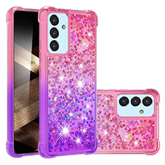 Custodia Silicone Cover Morbida Bling-Bling S02 per Samsung Galaxy A15 4G Rosa Caldo