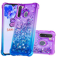 Custodia Silicone Cover Morbida Bling-Bling S02 per Samsung Galaxy A21 European Viola