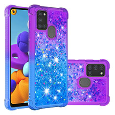 Custodia Silicone Cover Morbida Bling-Bling S02 per Samsung Galaxy A21s Viola