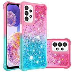 Custodia Silicone Cover Morbida Bling-Bling S02 per Samsung Galaxy A23 4G Rosa