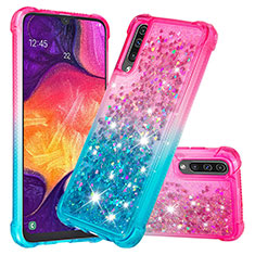 Custodia Silicone Cover Morbida Bling-Bling S02 per Samsung Galaxy A30S Rosa