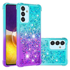 Custodia Silicone Cover Morbida Bling-Bling S02 per Samsung Galaxy A34 5G Cielo Blu