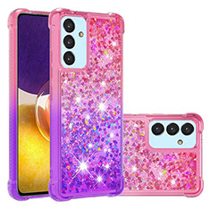 Custodia Silicone Cover Morbida Bling-Bling S02 per Samsung Galaxy A34 5G Rosa Caldo