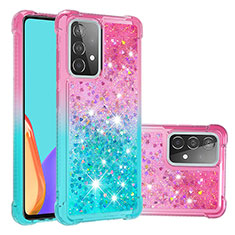 Custodia Silicone Cover Morbida Bling-Bling S02 per Samsung Galaxy A52 4G Rosa