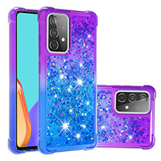 Custodia Silicone Cover Morbida Bling-Bling S02 per Samsung Galaxy A52 5G Viola