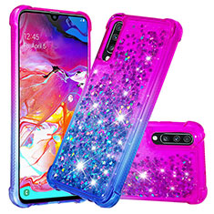 Custodia Silicone Cover Morbida Bling-Bling S02 per Samsung Galaxy A70S Viola