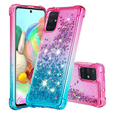 Custodia Silicone Cover Morbida Bling-Bling S02 per Samsung Galaxy A71 5G Rosa