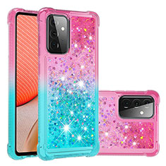 Custodia Silicone Cover Morbida Bling-Bling S02 per Samsung Galaxy A72 4G Rosa