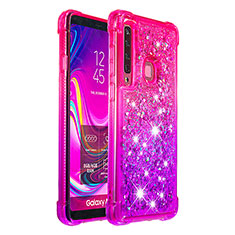 Custodia Silicone Cover Morbida Bling-Bling S02 per Samsung Galaxy A9 (2018) A920 Rosa Caldo