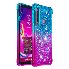 Custodia Silicone Cover Morbida Bling-Bling S02 per Samsung Galaxy A9 Star Pro Cielo Blu