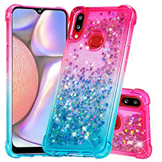 Custodia Silicone Cover Morbida Bling-Bling S02 per Samsung Galaxy M01s Rosa