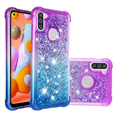 Custodia Silicone Cover Morbida Bling-Bling S02 per Samsung Galaxy M11 Viola